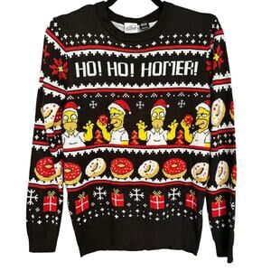 The Simpsons Ho Ho Homer! Men's Ugly Christmas Sweater Size Small